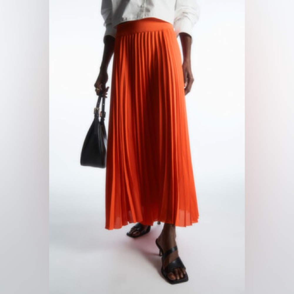 COS Elasticated Pleated Midi Skirt - sz 6 - Picture 1 of 8